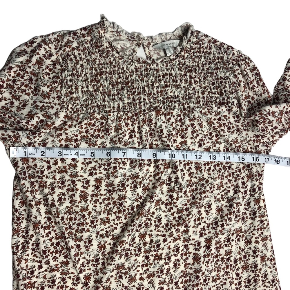Lucky Brand long sleeve top with smocking - Picture 13 of 16